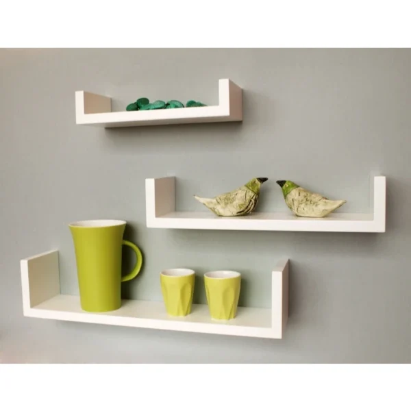 CARRO – U-Shaped Floating Shelves White Set of 3