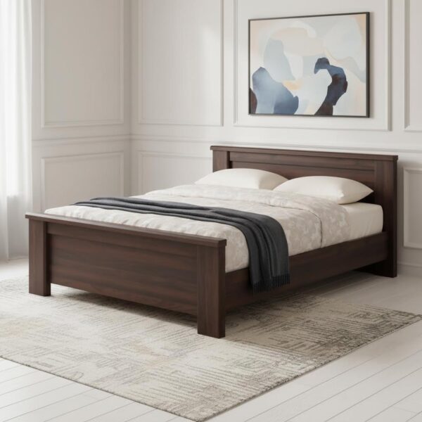 Solid Wooden Double Bed for Elegant Bedroom Style
