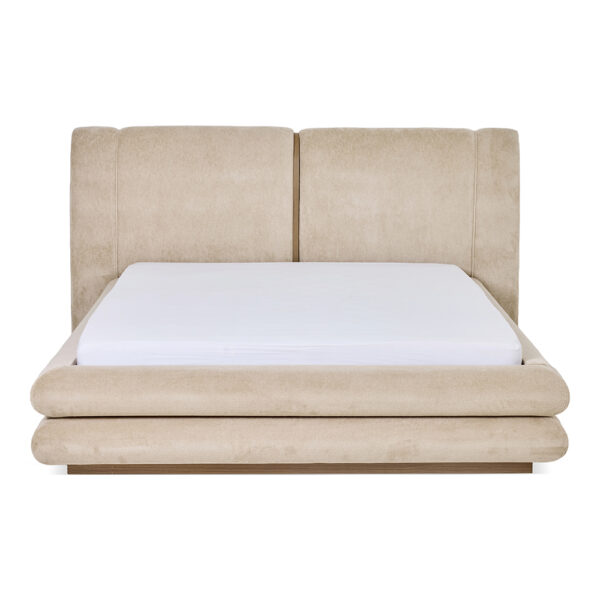Aiza King Sized Bed with Storage, Beige 180x200cm