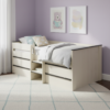Willow Single-Sized Bed With Storage, Beige - 190x90cm