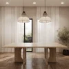 Andrea Travertine Rectangle Dining Table