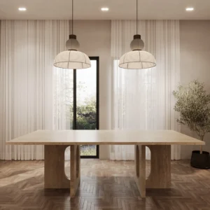 Andrea Travertine Rectangle Dining Table