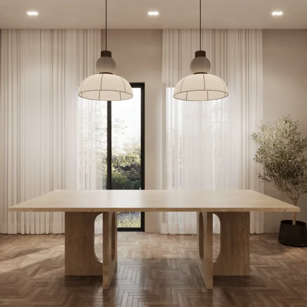 Andrea Travertine Rectangle Dining Table