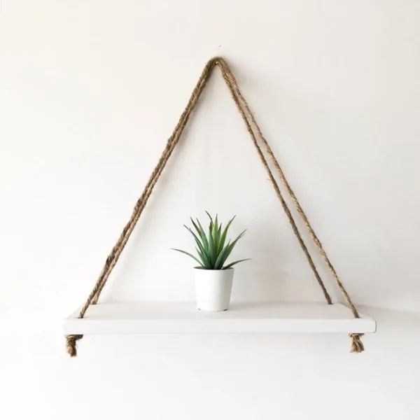 NATURAL – DIY Tough Rope Hanging Shelf White