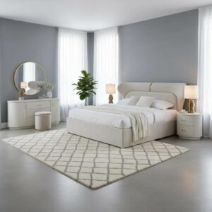 Selena Super King-Sized Bed Set, Beige & Gold- 200x200cm