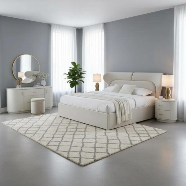 Selena Super King-Sized Bed Set, Beige & Gold- 200x200cm