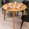 Solid Oak Round Extendable Dining Table