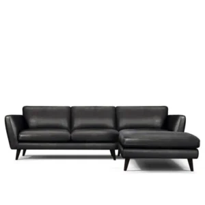 Black Leather Sofa for Luxury Living Room Comfort & Style