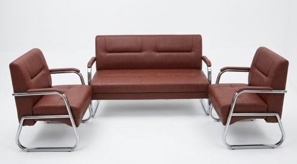 Gemini_Generated_Image_8p6xdu8p6xdu8p6x Premium 3-Piece Visitor Sofa Set with Chrome Metal Frame for Office